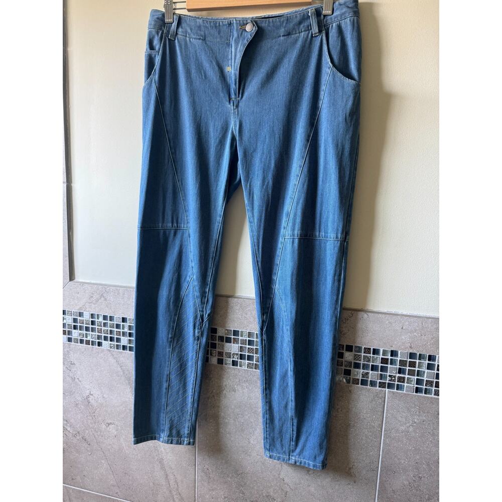 Yigal Azrouel Medium Blue Tapered Leg Fashion Jeans SZ 8 USA EUC